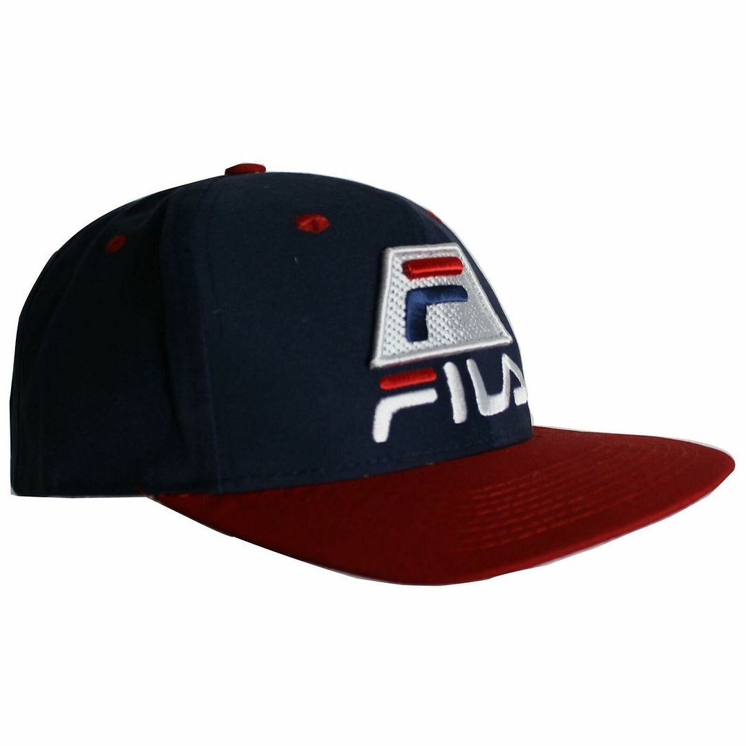 Fila Logo Mens Navy/Rote Kappe