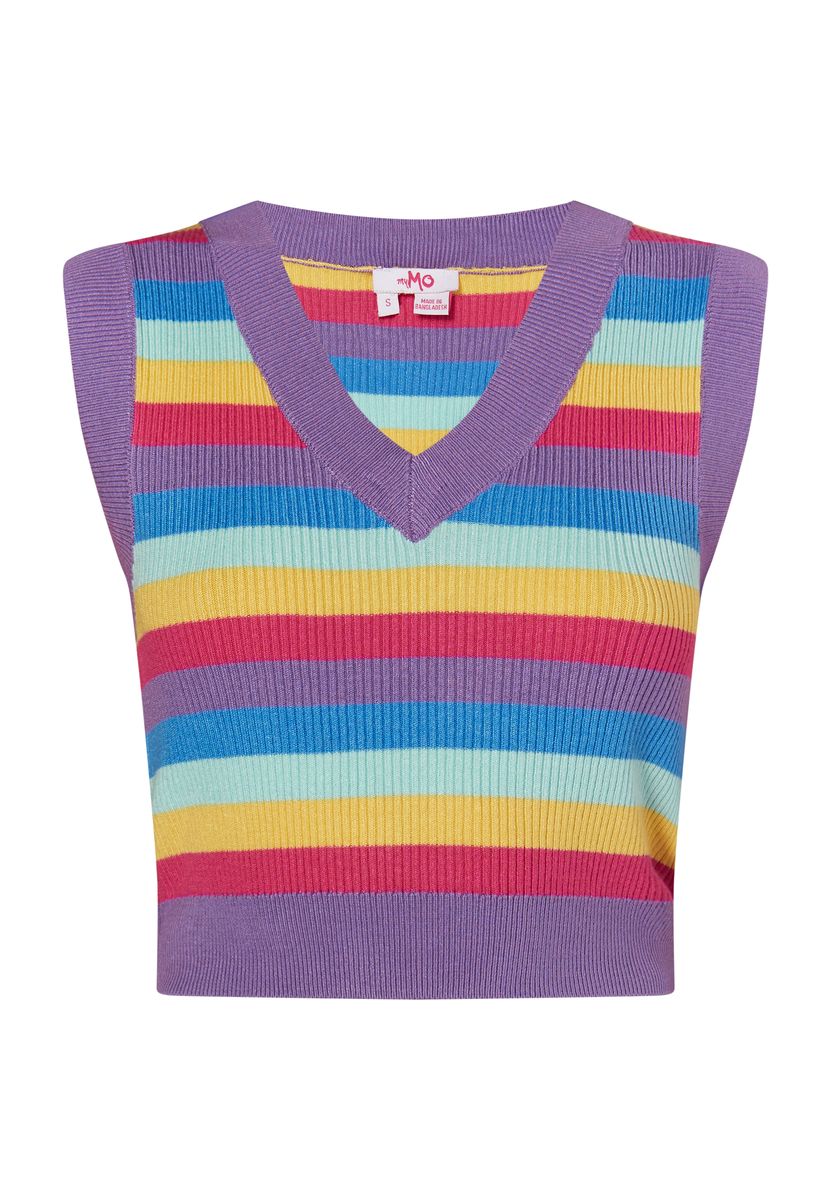 Mymo strickpullunder Damen Violett Mehrfarbig