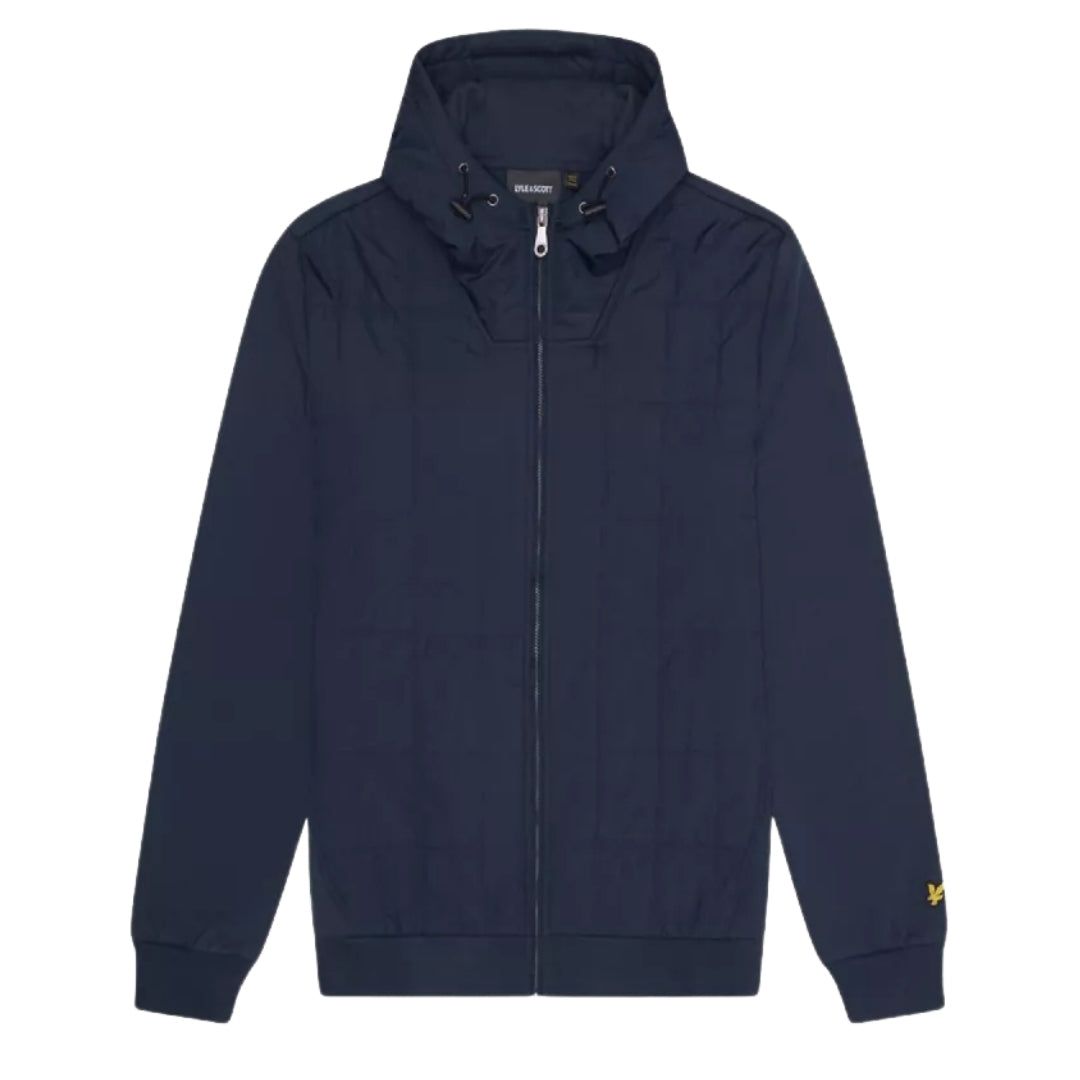 Hybrid Steppjacke mit Kapuze und Reißverschluss