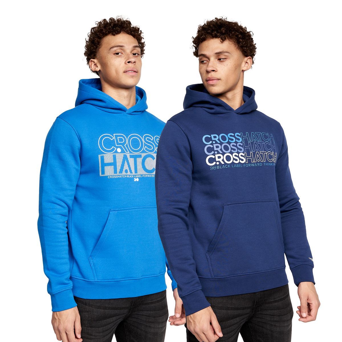 Crosshatch - "Larmen" Kapuzenpullover für Herren (2er-Pack) (Marineblau/Blau)