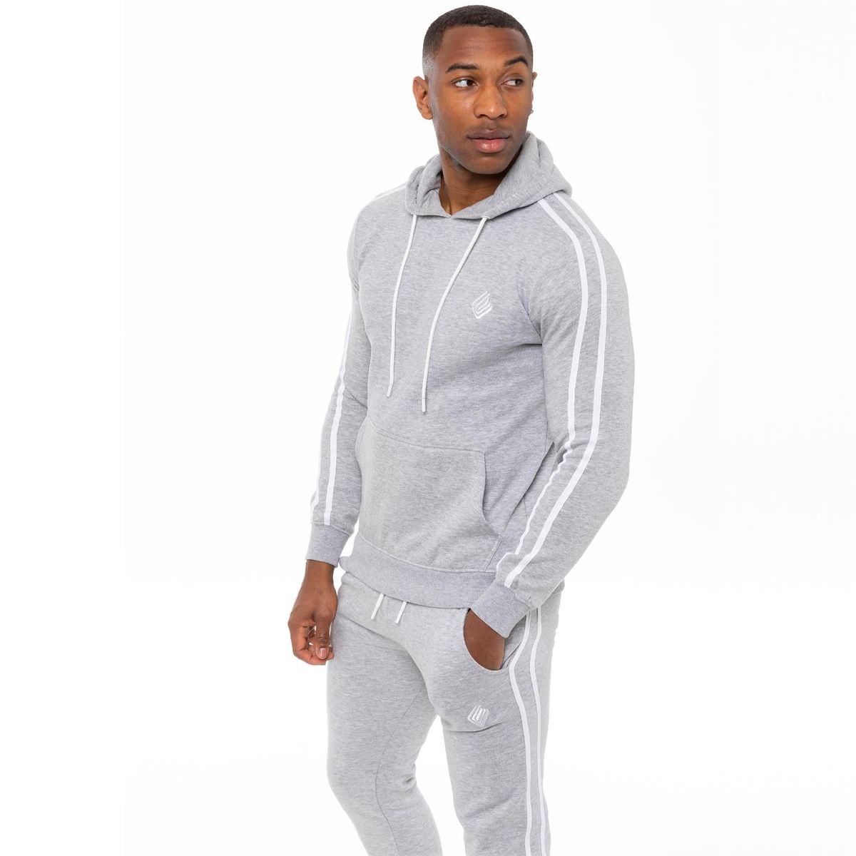 Gestreifter Activewear Kapuzenpullover