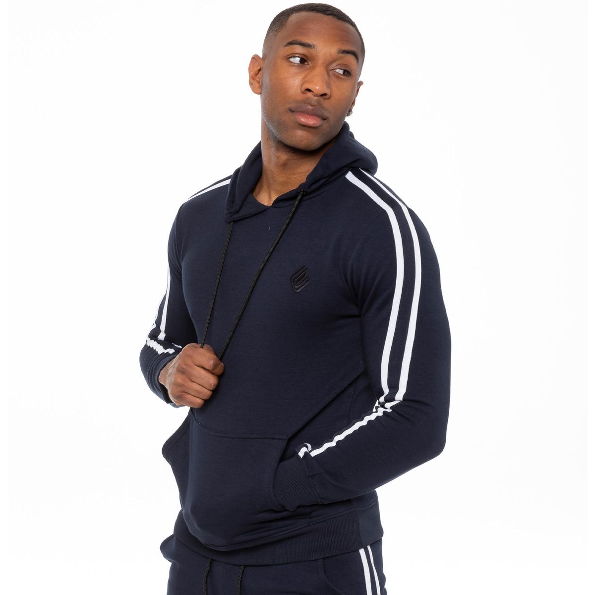 Gestreifter Activewear Kapuzenpullover
