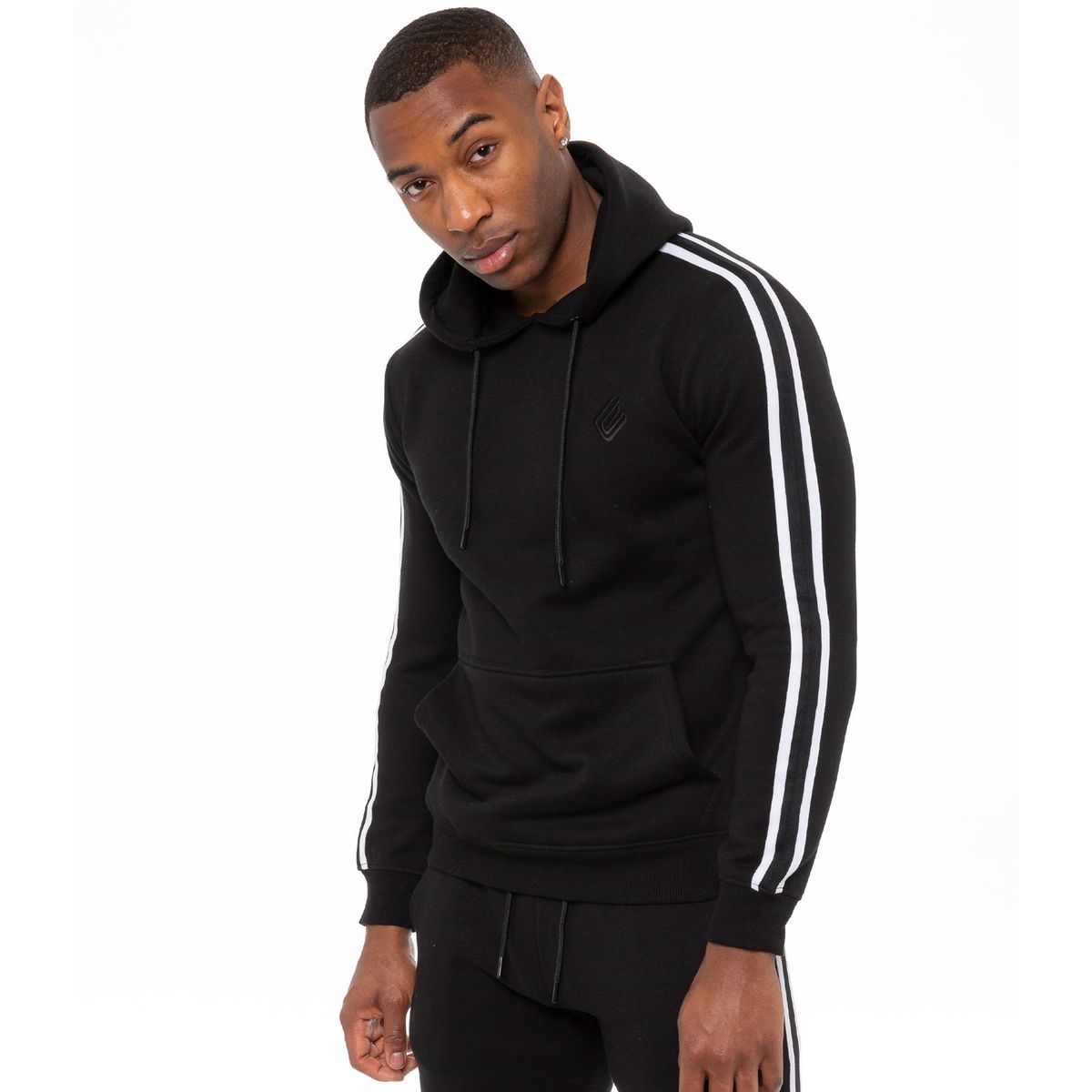 Gestreifter Activewear Kapuzenpullover