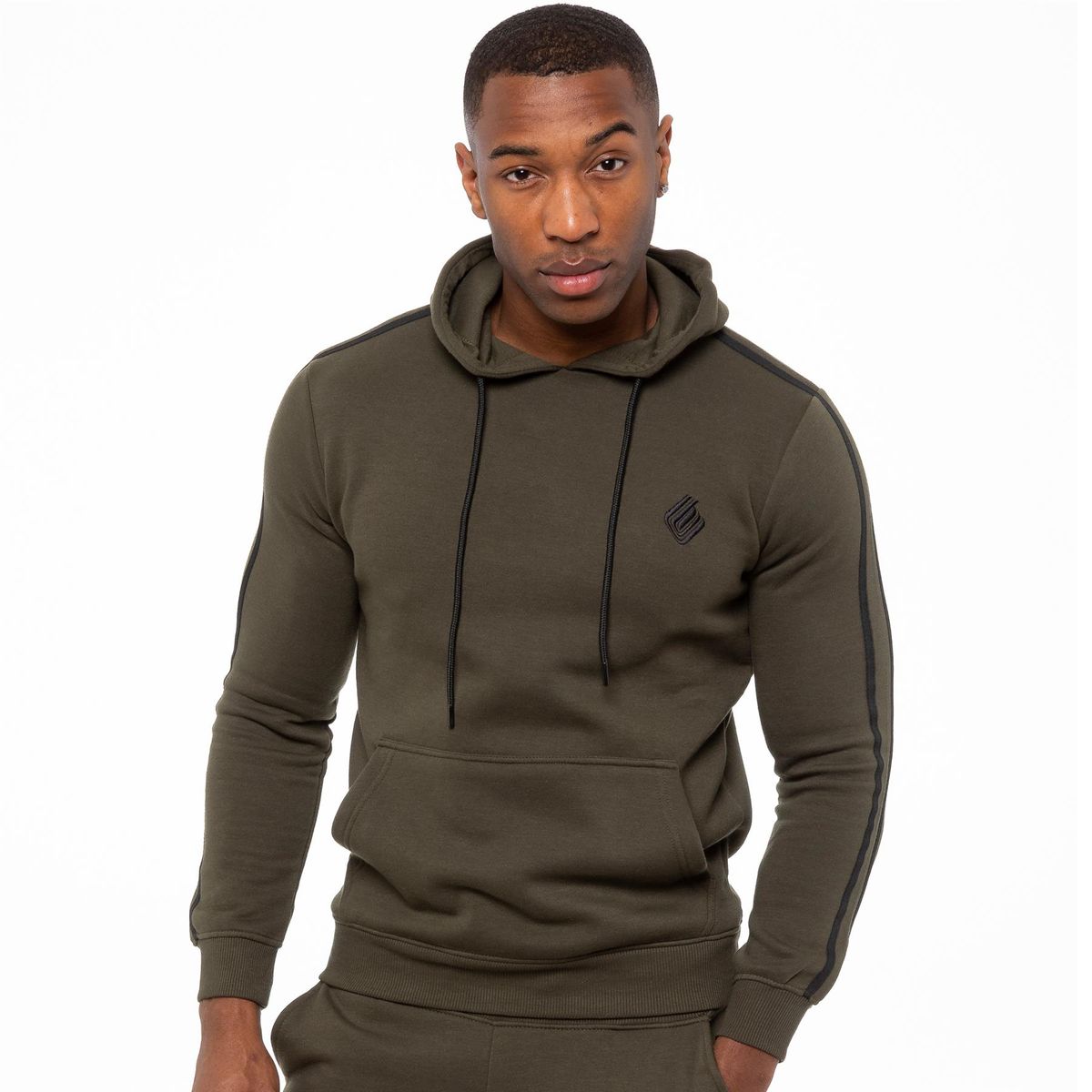 Gestreifter Activewear Kapuzenpullover