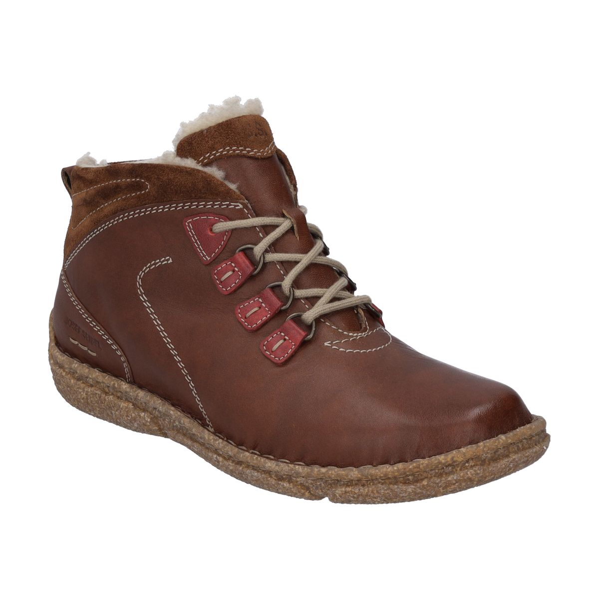 Brauner Leder Schnürstiefelette