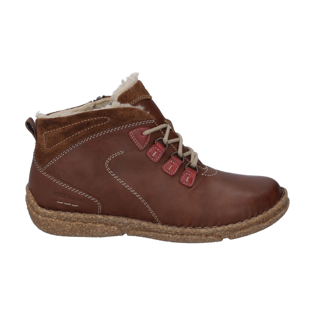 Bequeme Leder-Stiefeletten mit Schnürung
