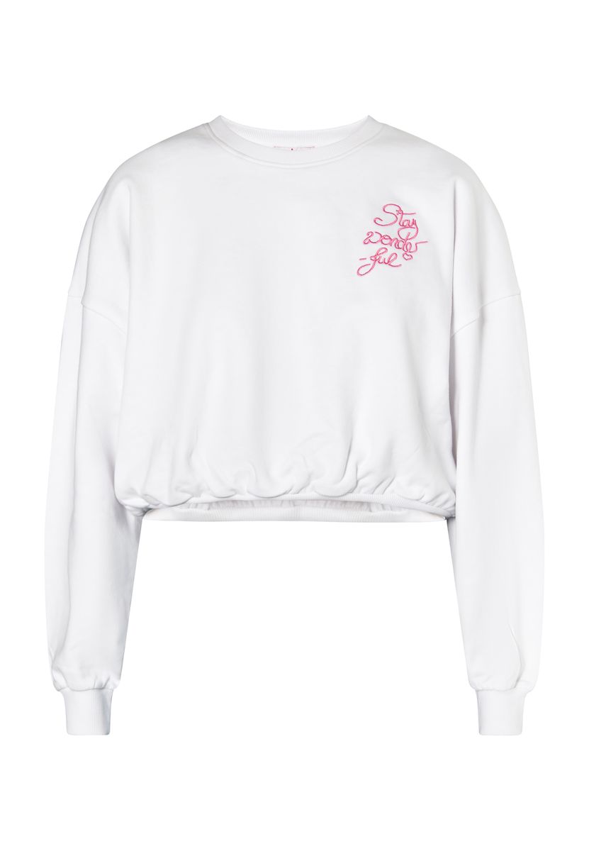 Mymo Sweatshirt kurz Damen weiss
