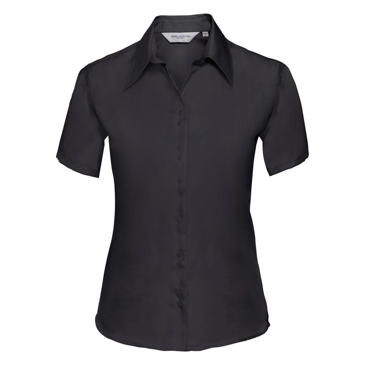 Russell Collection Damen/Damen Kurzarm Ultimate Non-Iron Shirt (Schwarz)