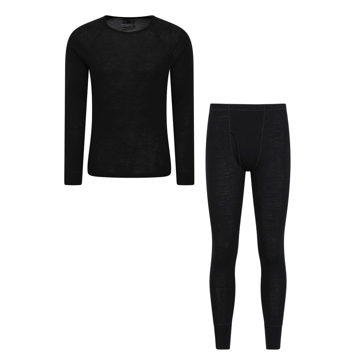 Mountain Warehouse Herren Merinowolle Thermal Base Layers Set (Schwarz)