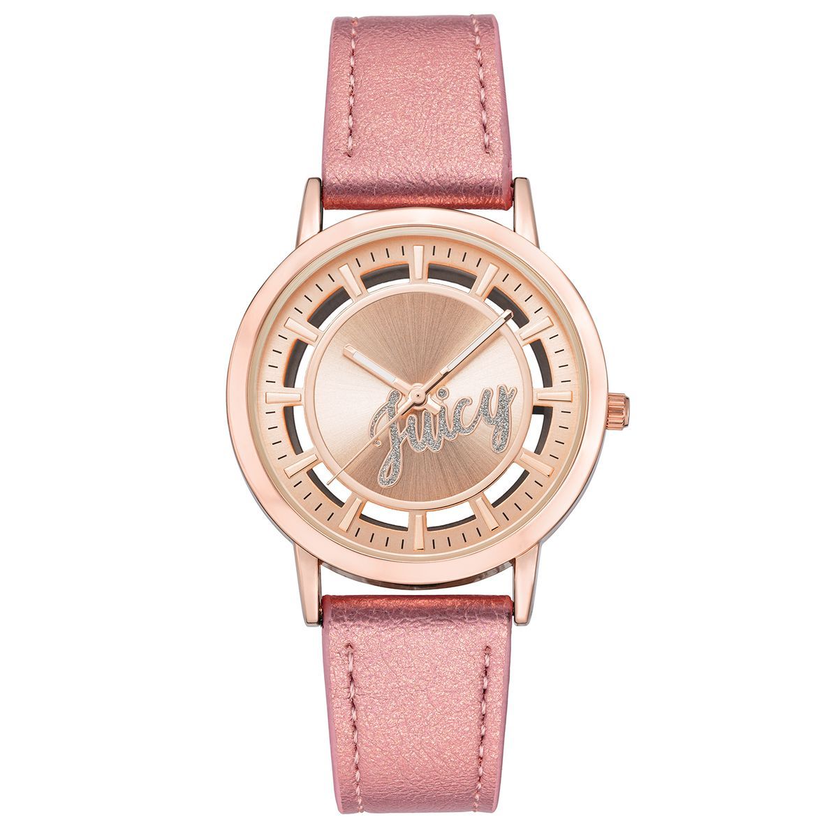 Roségoldfarbene analoge Uhr