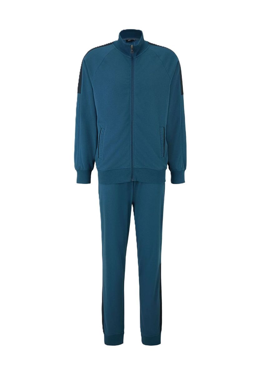 Türkisfarbener Herren Trainingsanzug mit Streifen