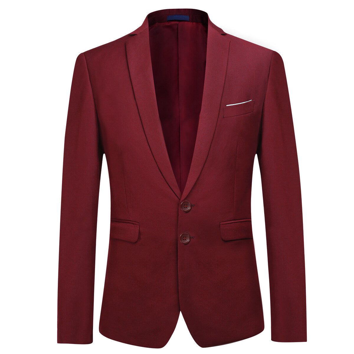 Klassischer burgunderroter Zweiknopf-Blazer