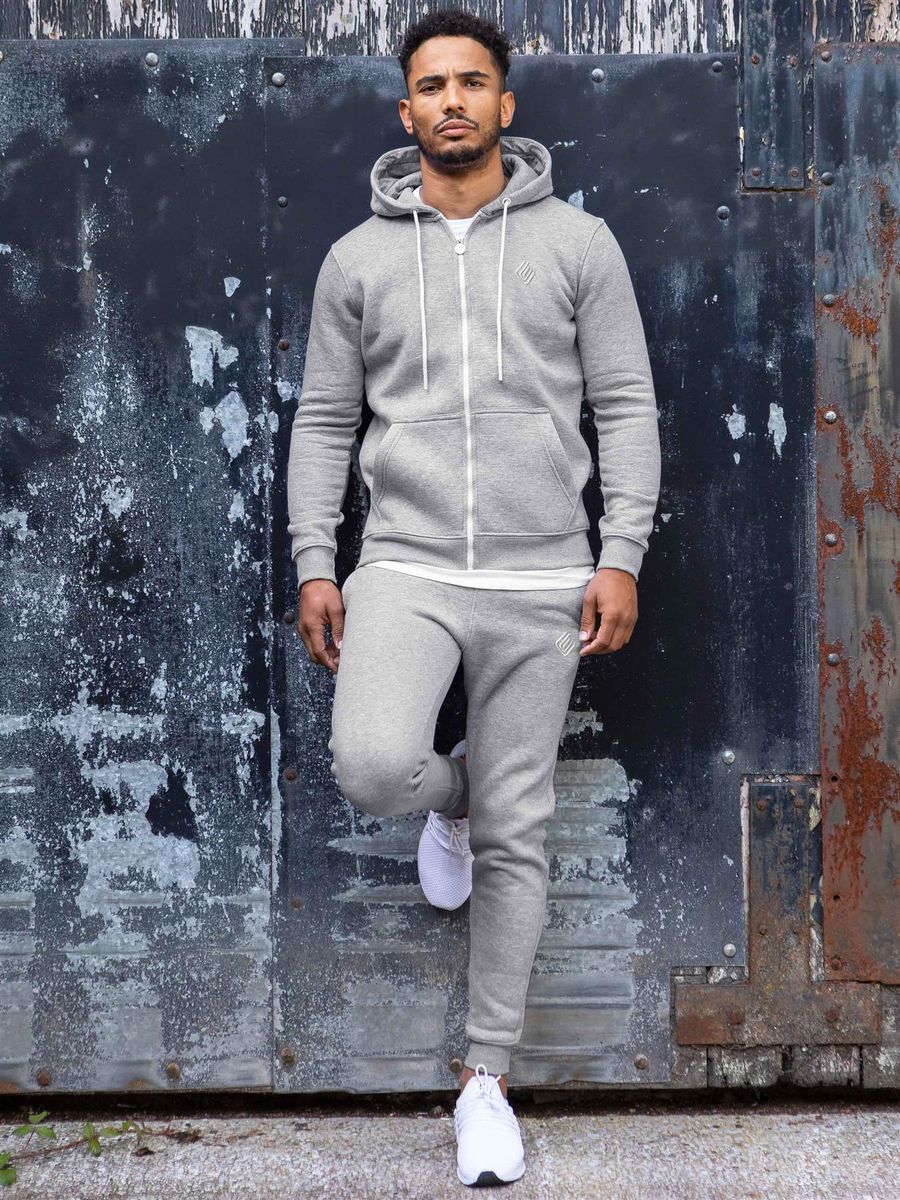Herren Trainingsanzug Set mit Kapuzenpullover und Reißverschluss