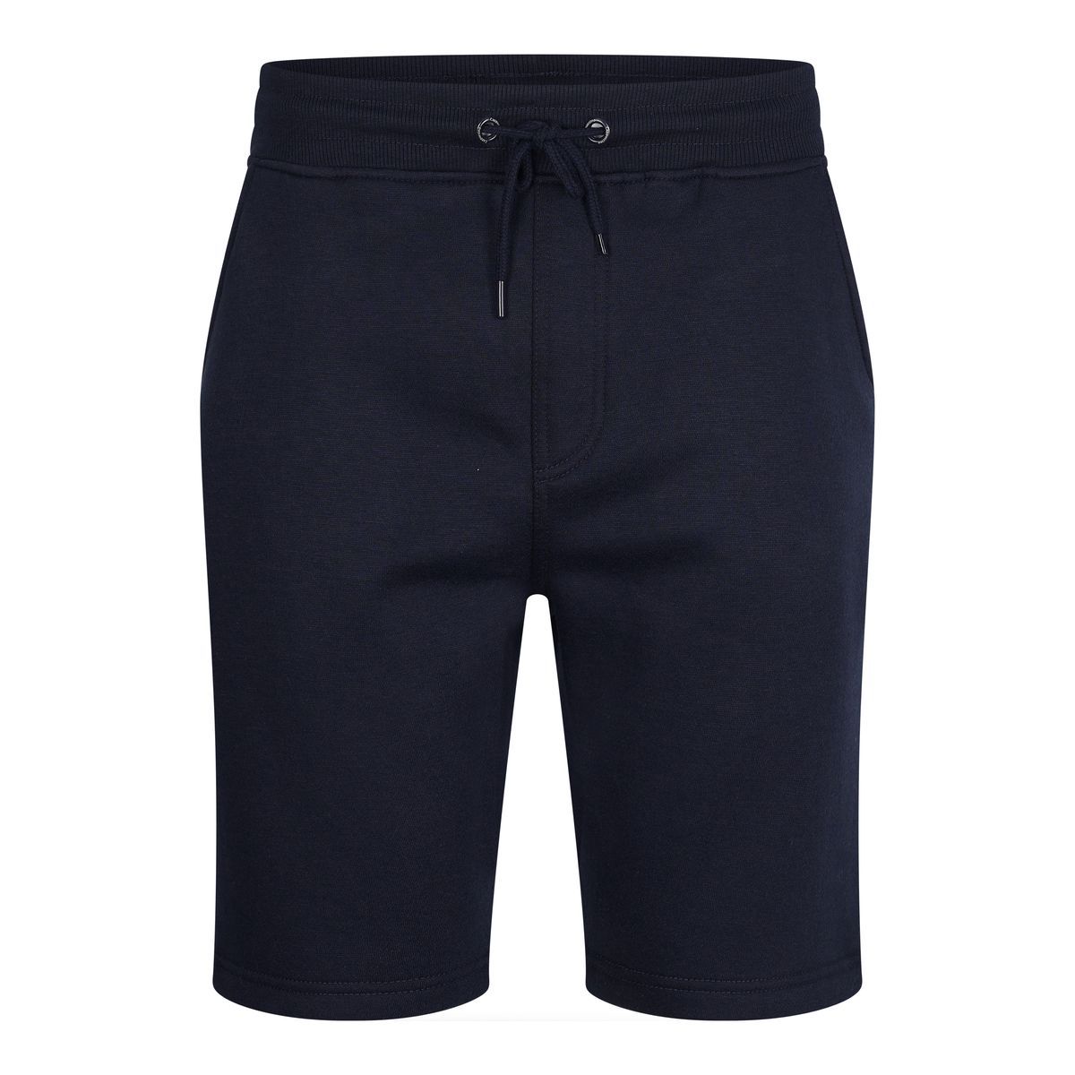 Marineblaue Strick Bermuda Shorts mit Kordelzug