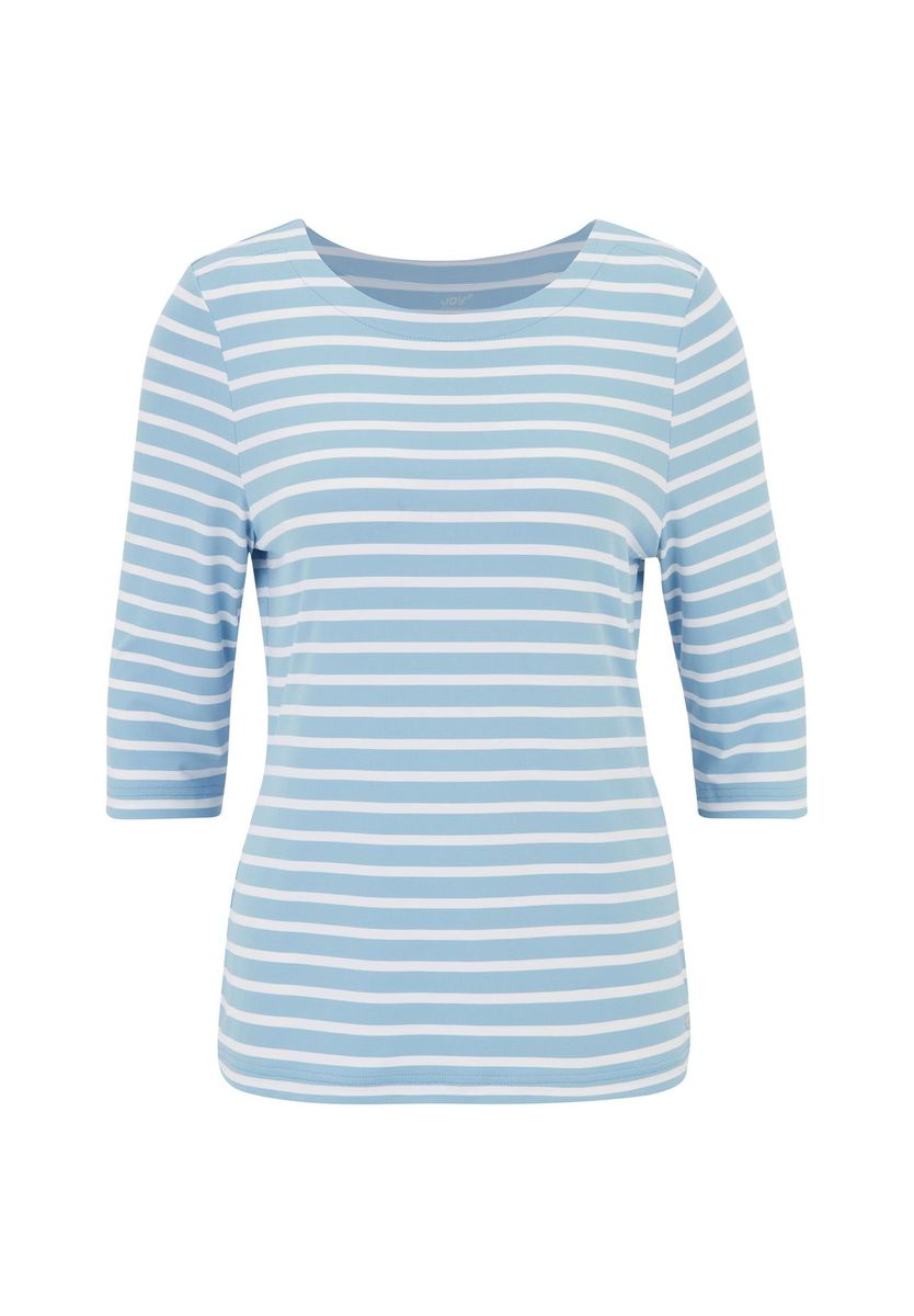 Gestreiftes, tailliertes 3/4-Arm Shirt