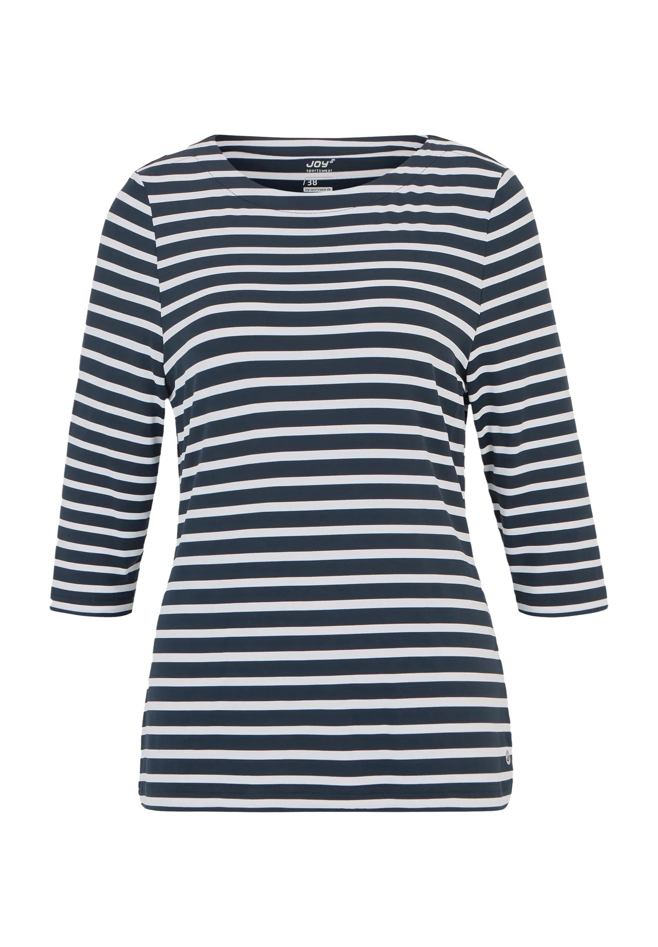 Gestreiftes, tailliertes 3/4-Arm Shirt