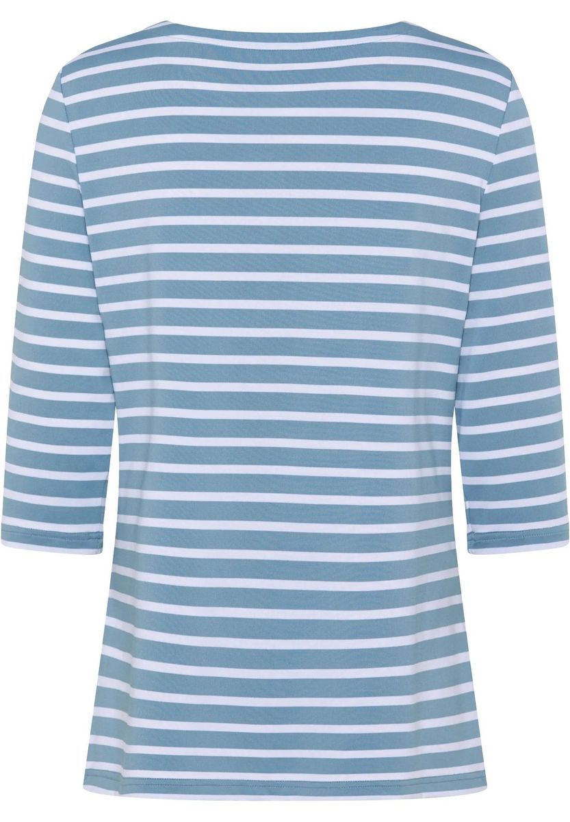 Gestreiftes, tailliertes 3/4-Arm Shirt