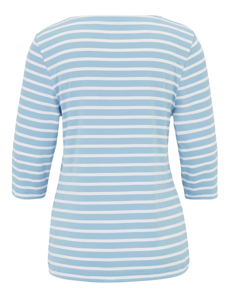 Gestreiftes, tailliertes 3/4-Arm Shirt