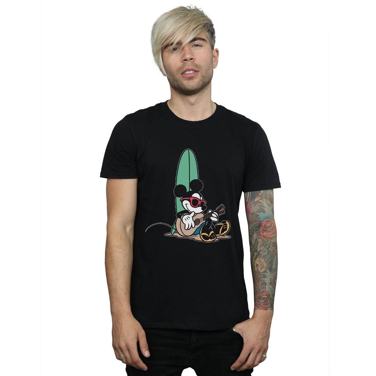 Mickey Mouse Surf Grafik T-Shirt