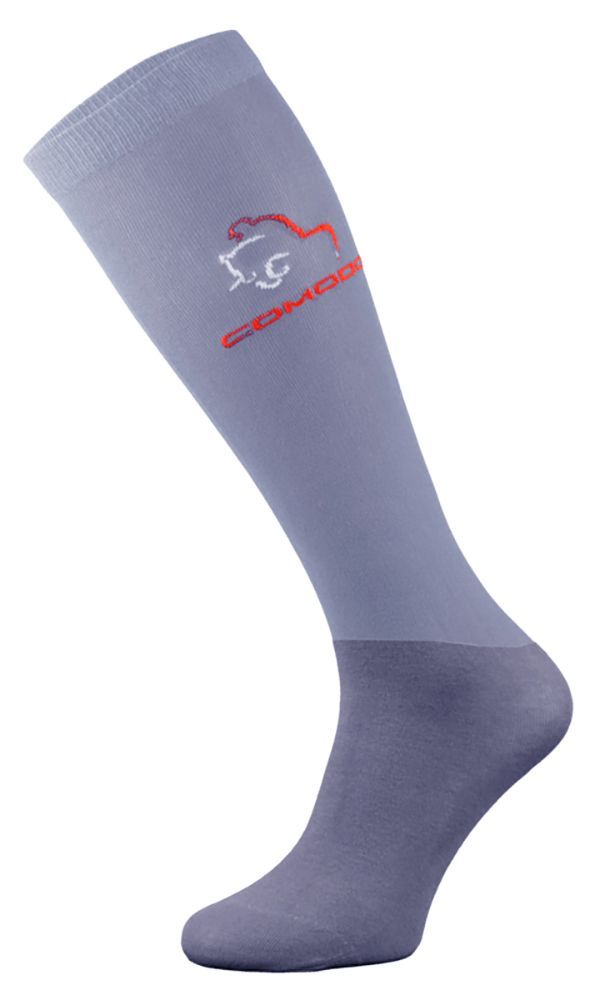 COMODO - Femme Chaussettes Equitation | Chaussettes Hautes Longues pour Eté - Gris Clair
