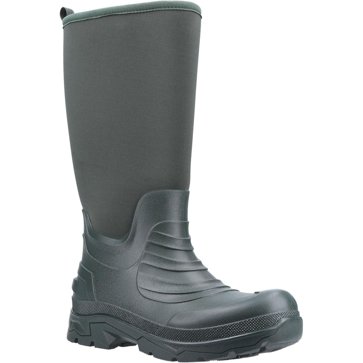 Grüne, hohe Regenstiefel aus Neopren