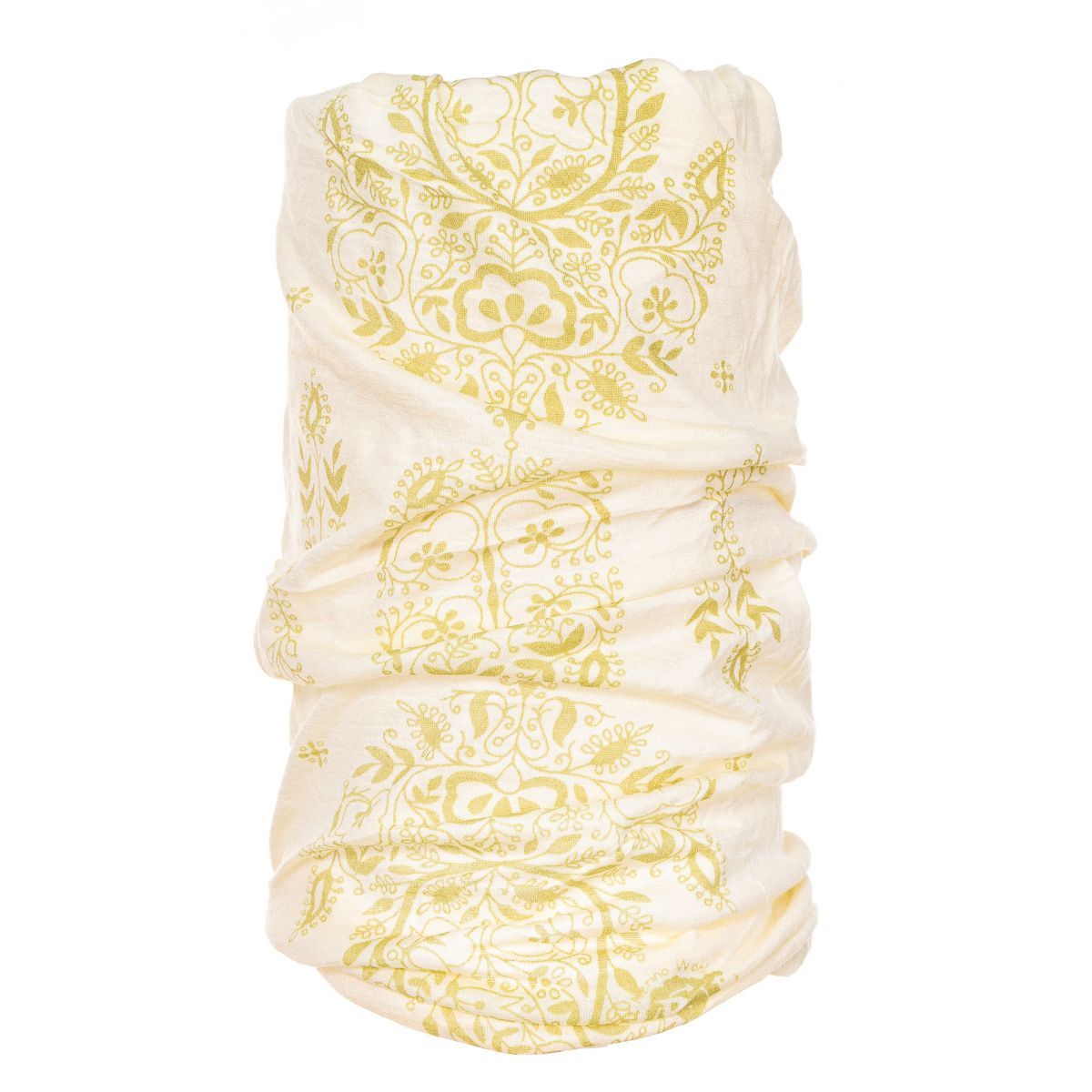 Fleece-gefütterter Schlauchschal mit Blumenmuster