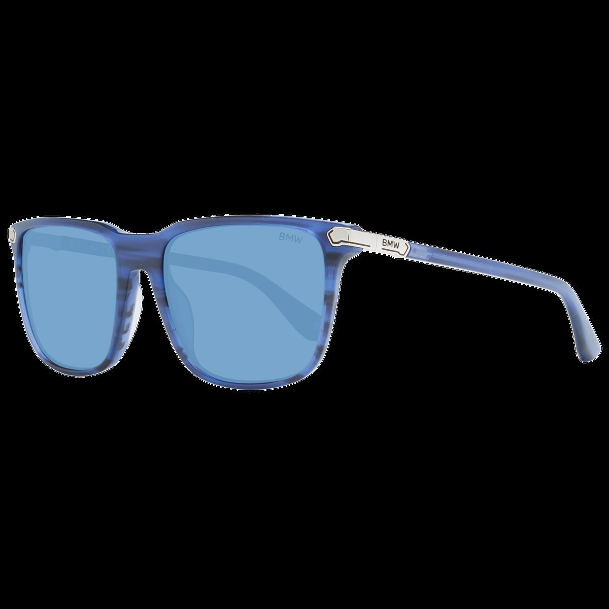 Quadratische Sonnenbrille mit blauem Kunststoffrahmen