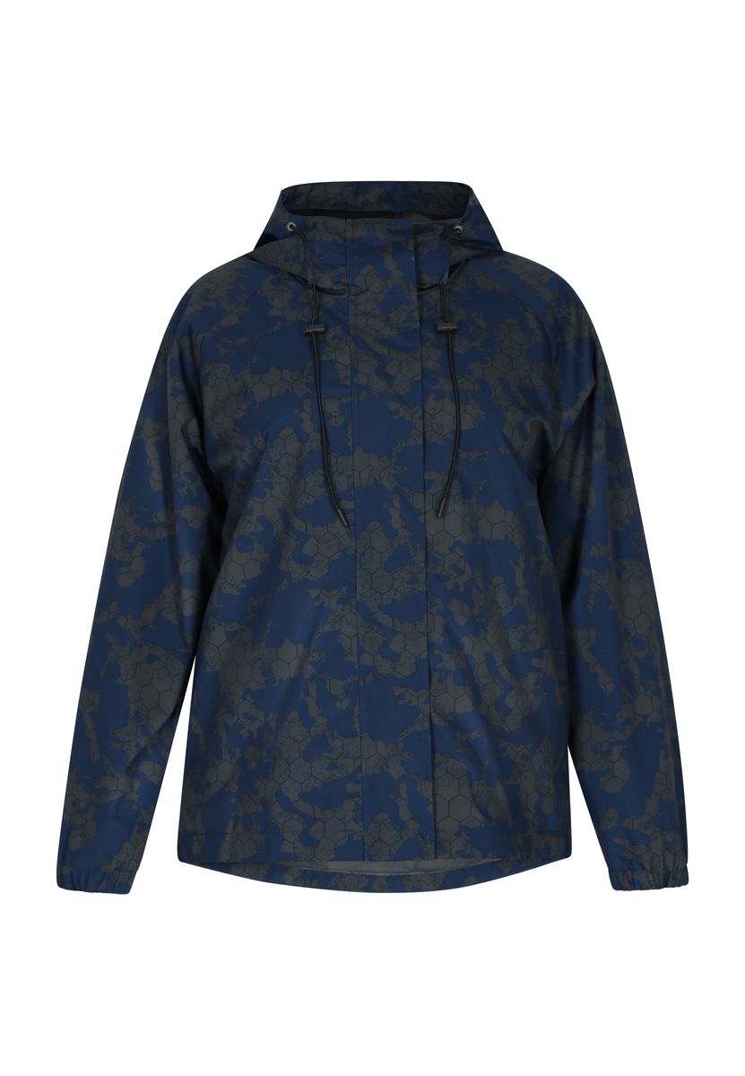 Gemusterte übergroße Anorakjacke mit Kapuze