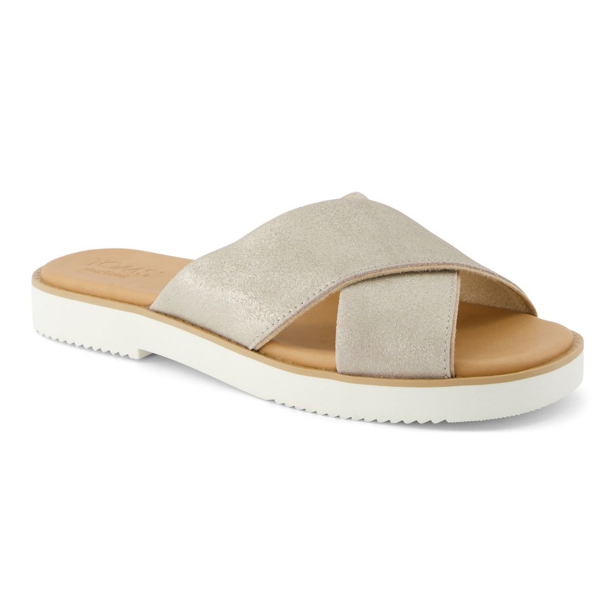 TOMS Mae Crossover Damen Sandalen aus Champagnerleder