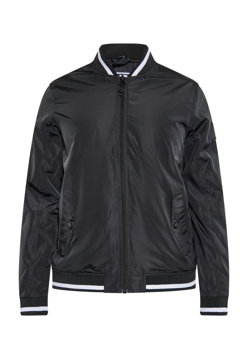 Schwarze Herren Bomberjacke mit Streifen