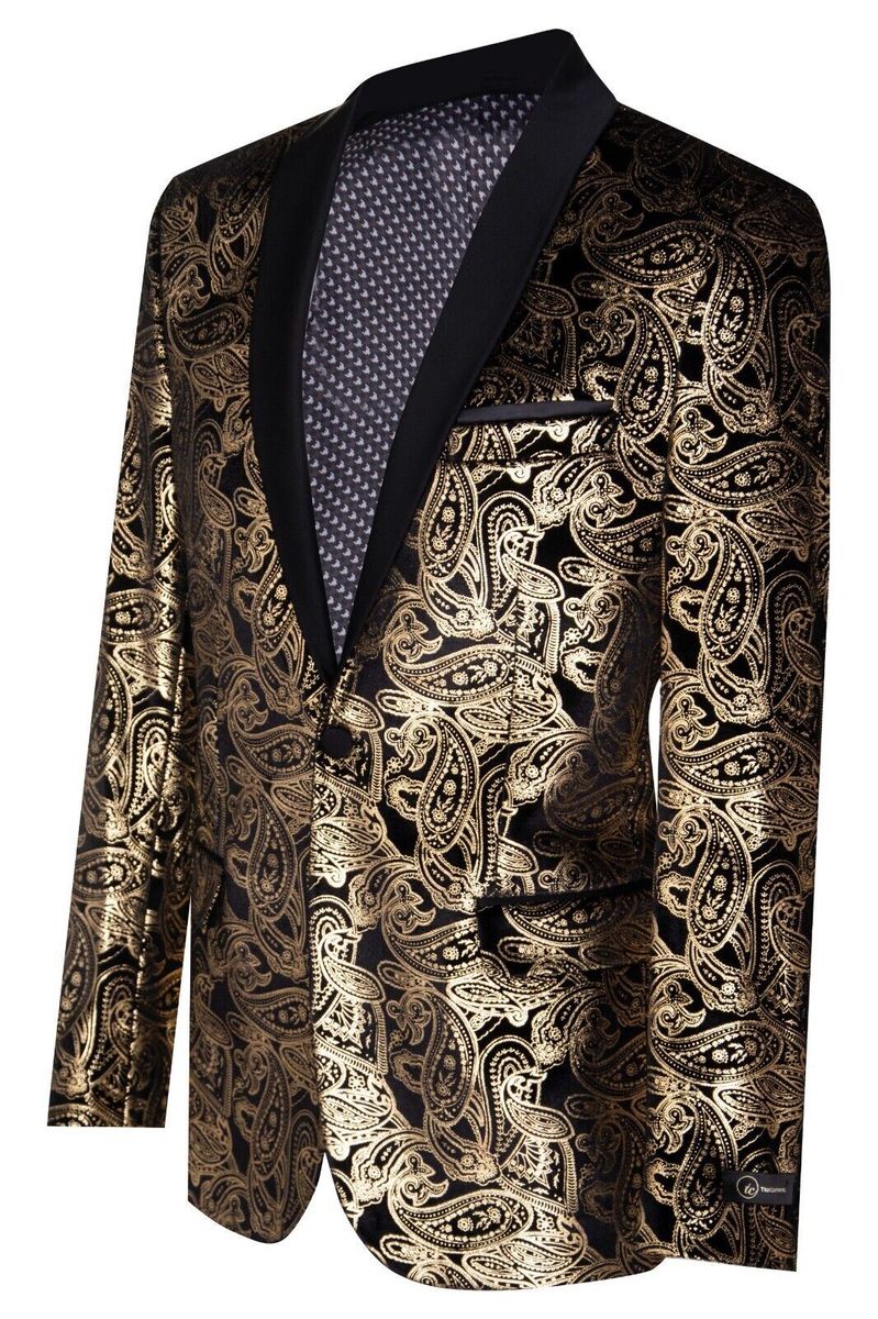 Luxuriöser Gold-Paisley Smoking-Blazer