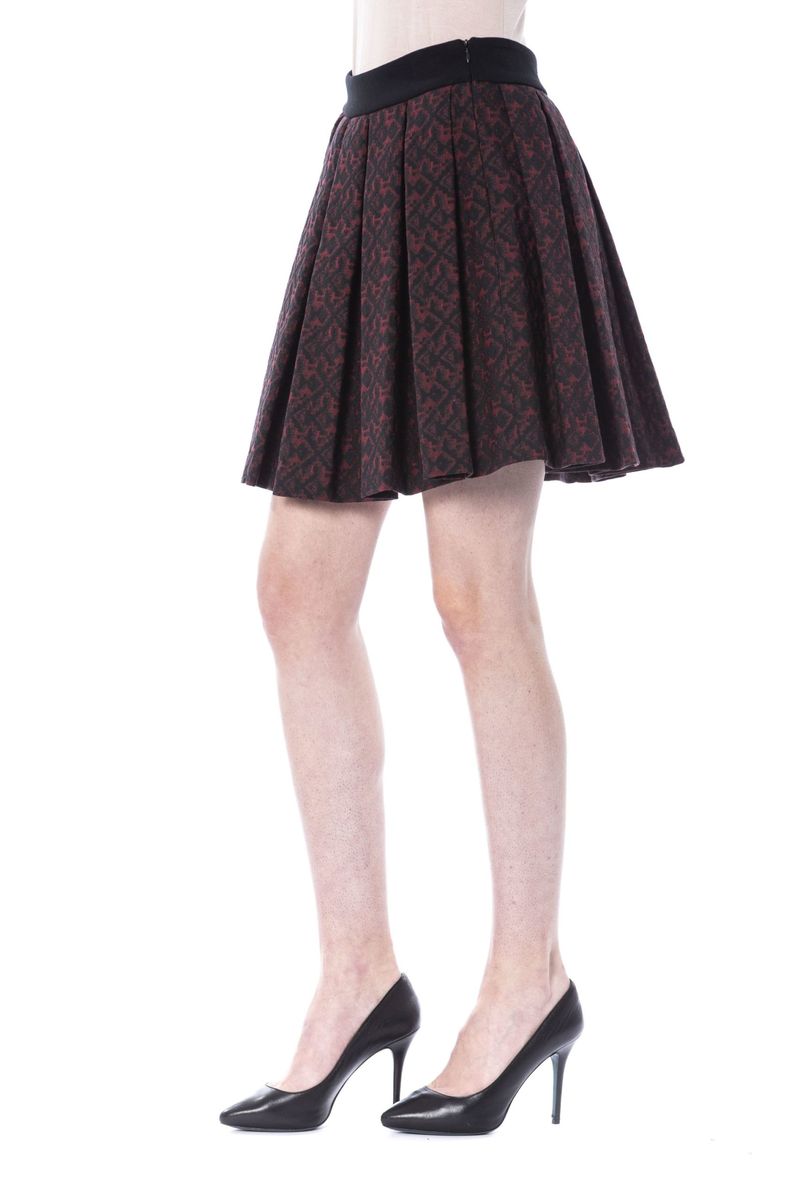 Plissierter Minirock mit geometrischem Jacquard-Muster