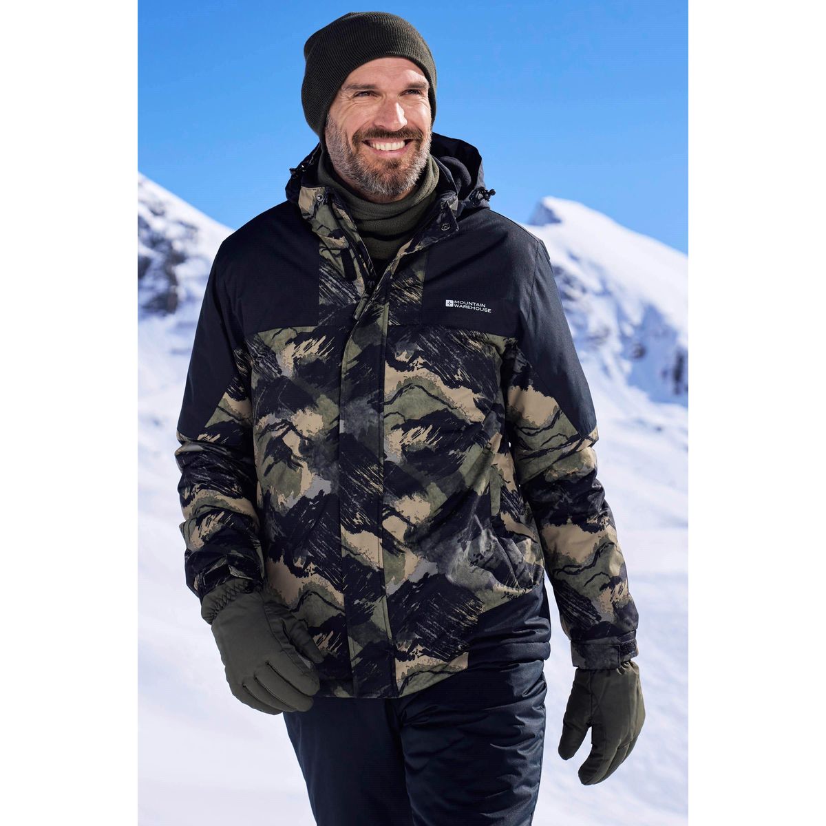 Herren Skijacke mit Camouflage-Print
