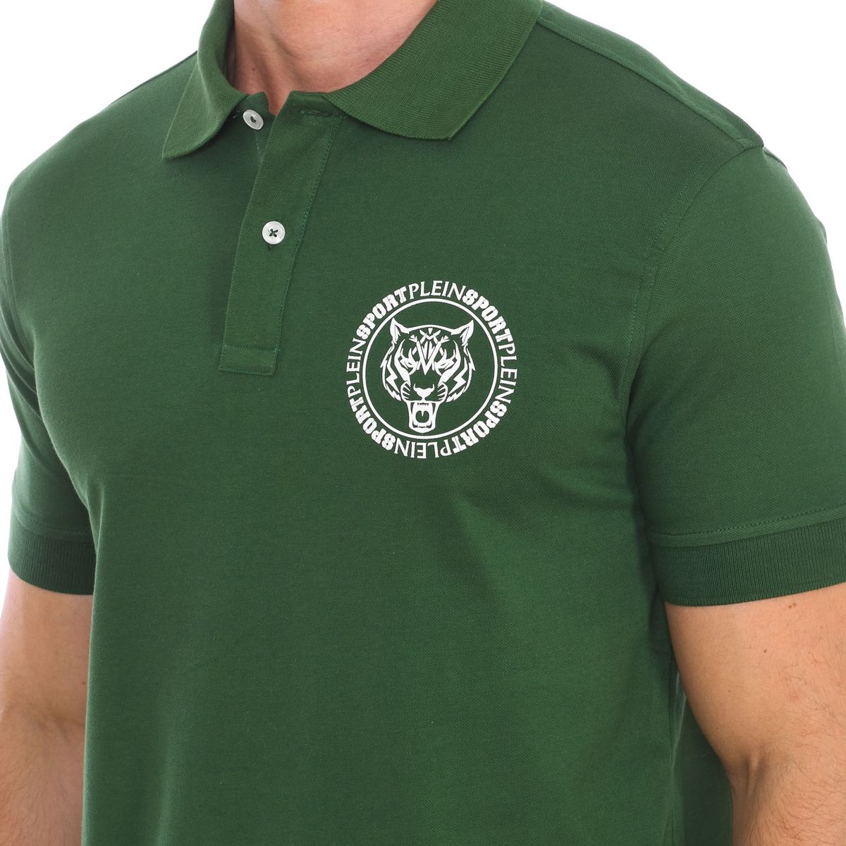 Kurzarm-Poloshirt mit Tiger-Motiv