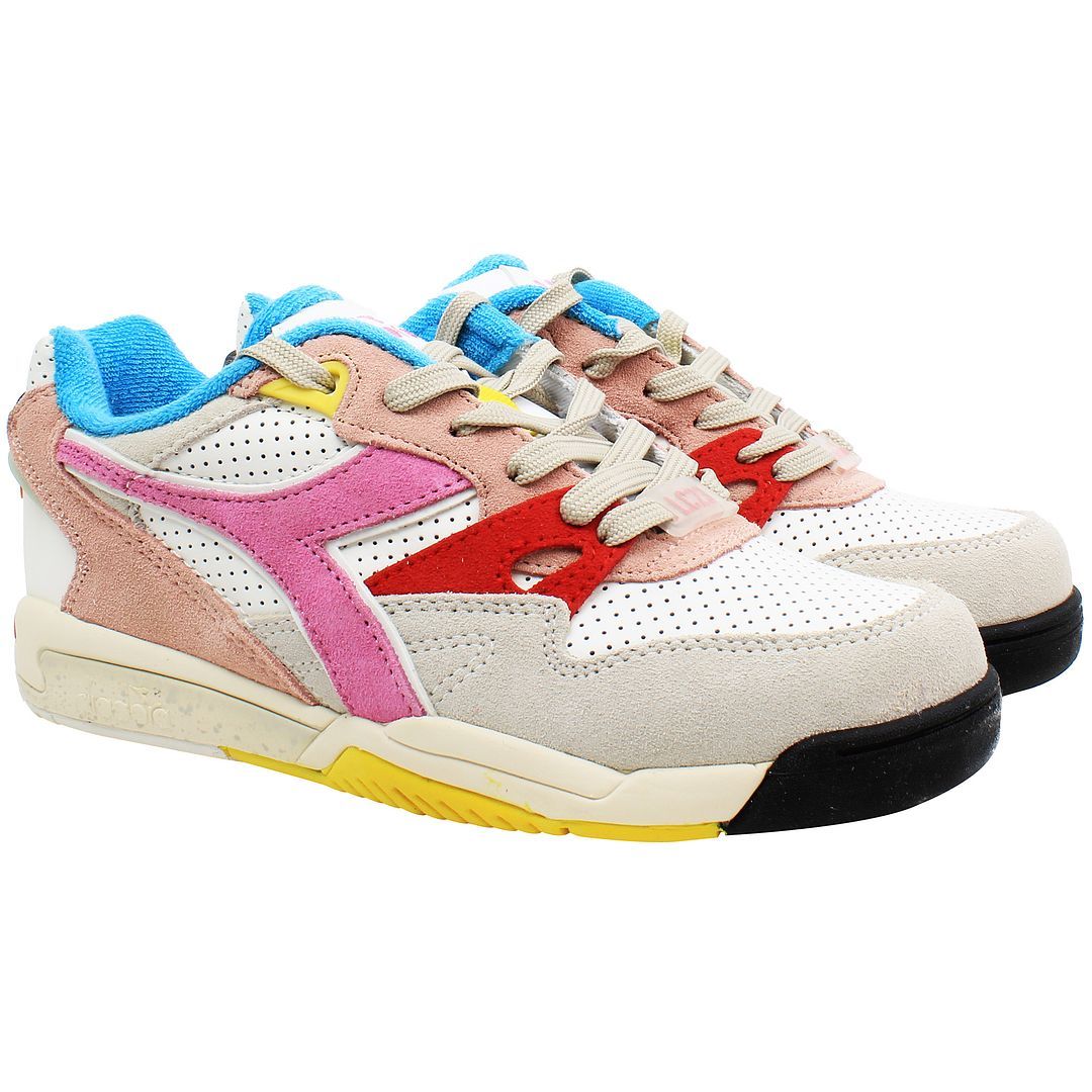 Mehrfarbige Retro-Sneaker aus Leder