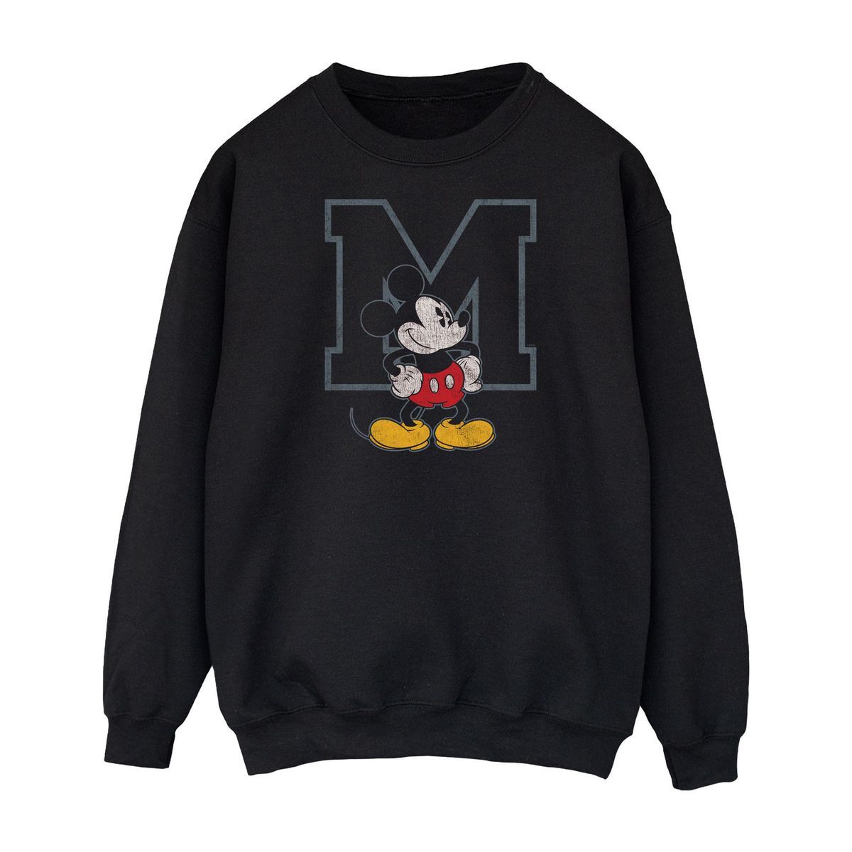Disney Herren Sweatshirt Classic M Mickey Mouse (Schwarz)