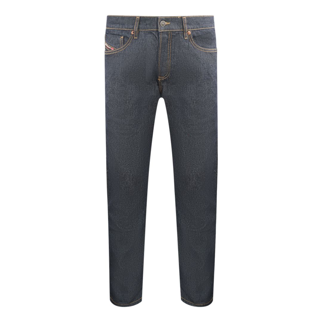 Dunkelblaue Jeans mit konischer Passform