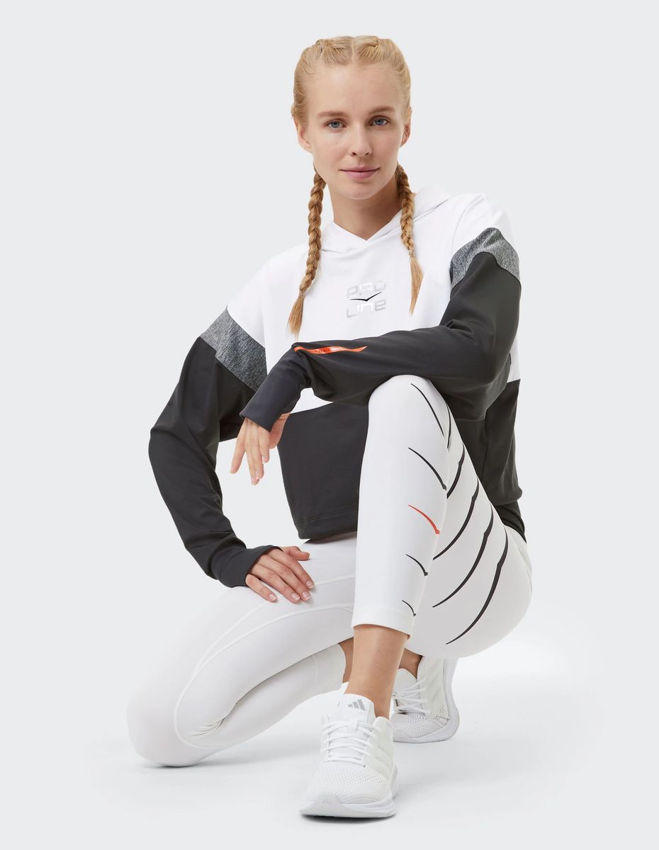 Farbblock Cropped Active Hoodie