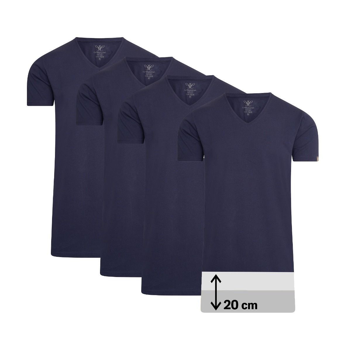 Klassisches marineblaues V-Ausschnitt T-Shirt Set