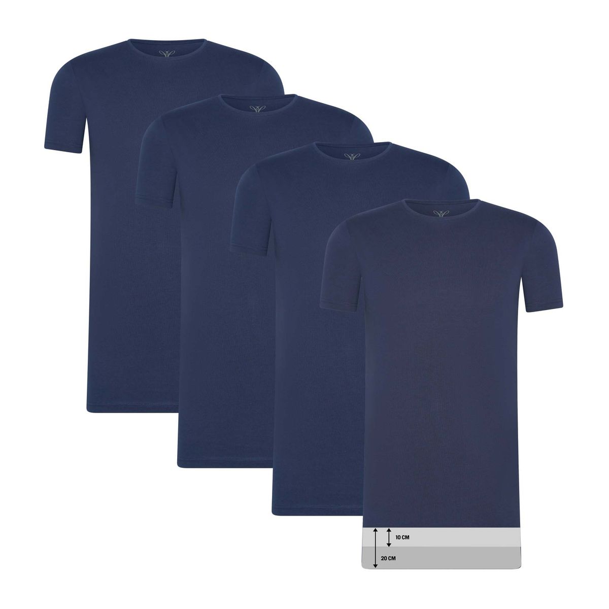 Klassisches marineblaues V-Ausschnitt T-Shirt Set