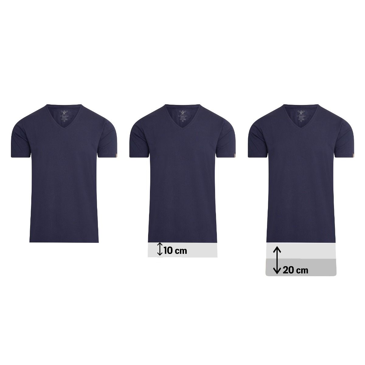 Extralange Basic-T-Shirts aus Baumwolle