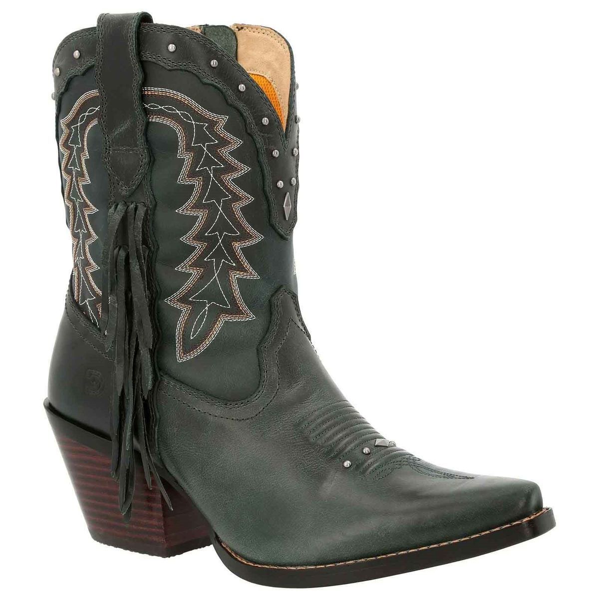 Durango Crush Bootie Leder Damen Sattel Braun/Denim Blau Stiefel