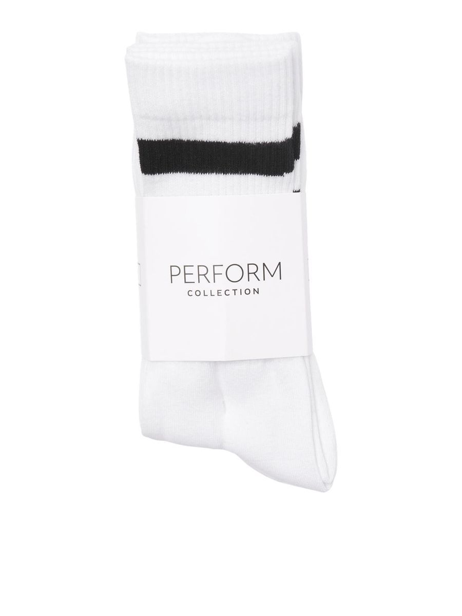 Weiße Sportsocken mit Streifen, Mehrfachpack