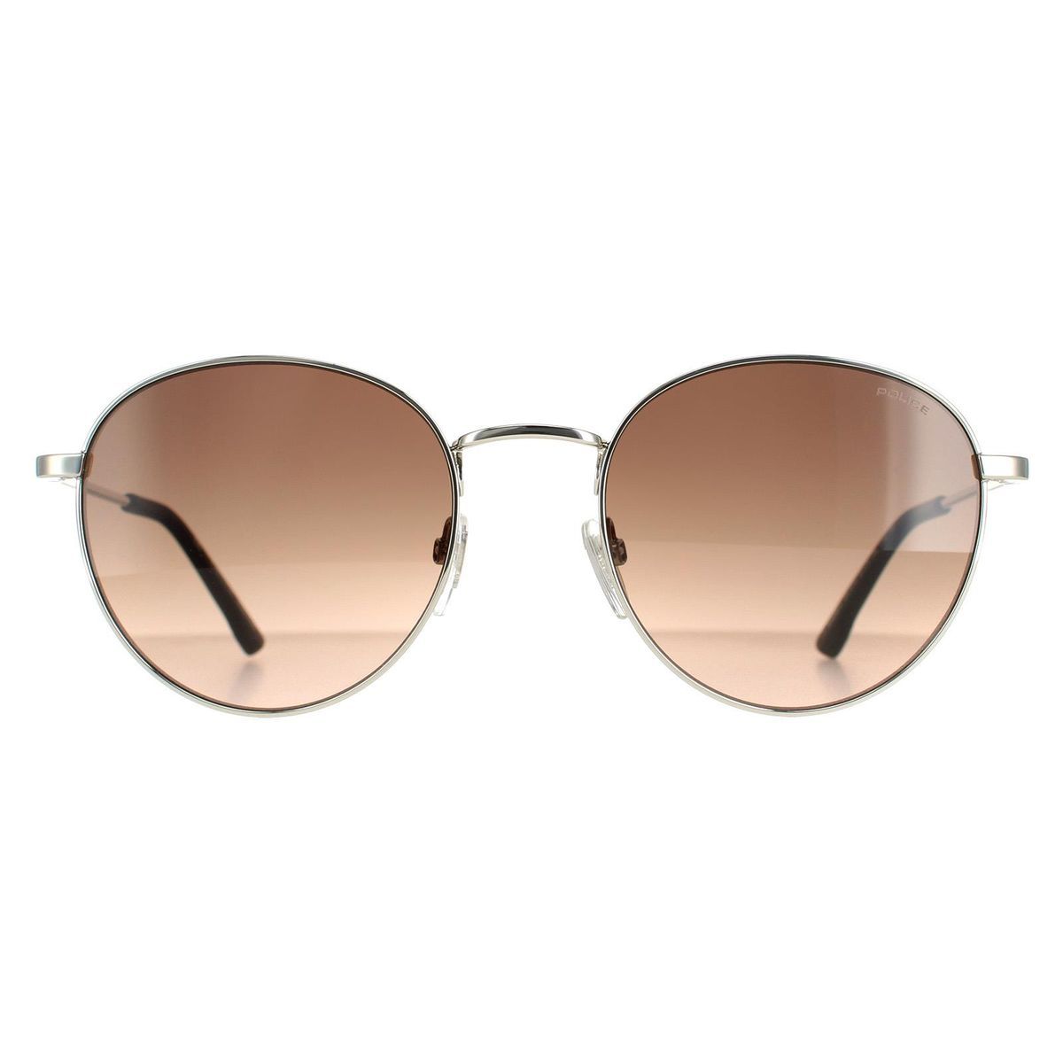 Runde Palladium Silber Sonnenbrille