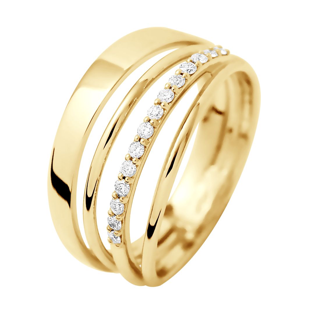 Goldring mit Diamantenakzent