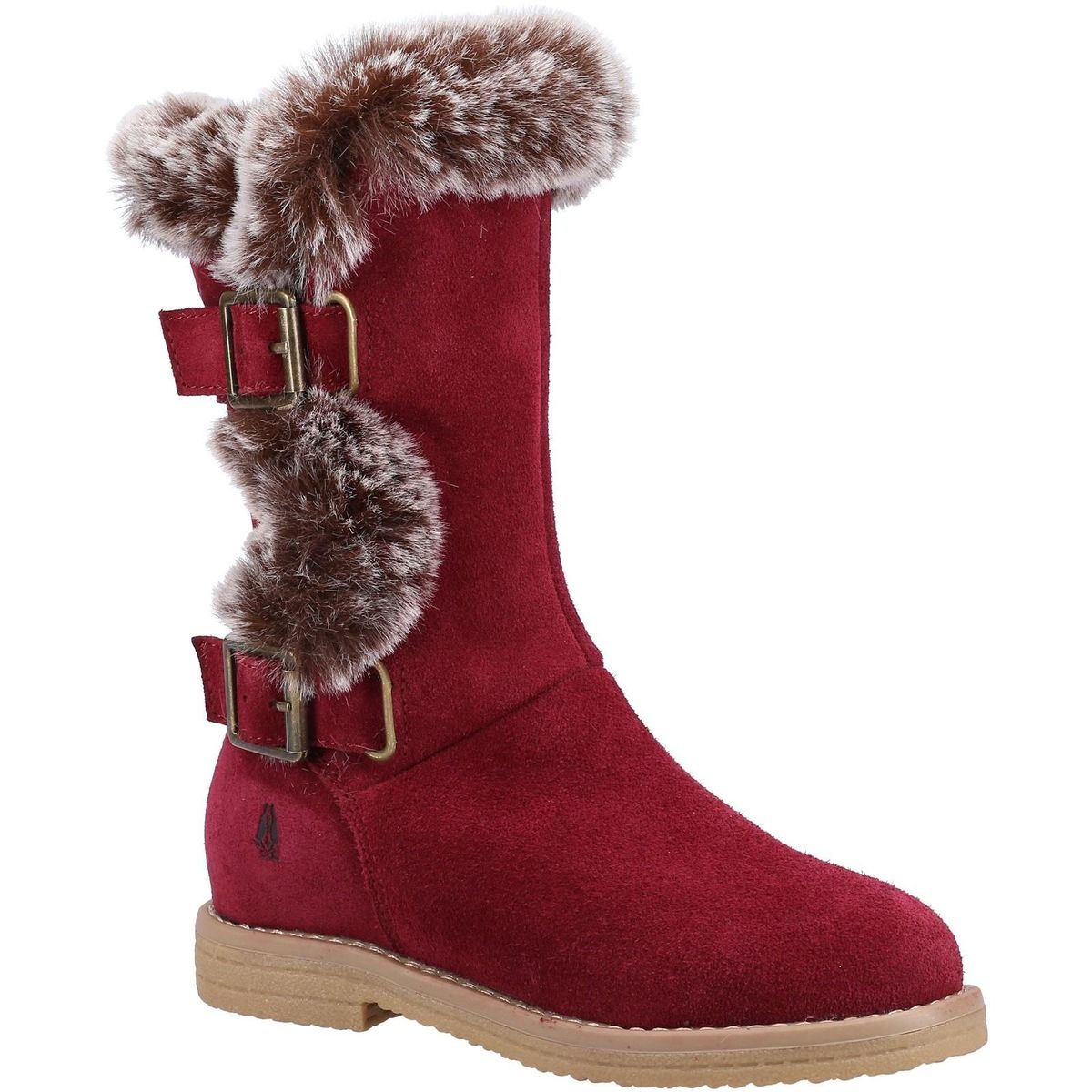 Wildleder Stiefel mit Kunstfellbesatz