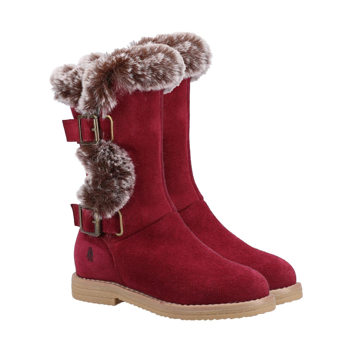 Suedestiefel mit Kunstfell-Besatz