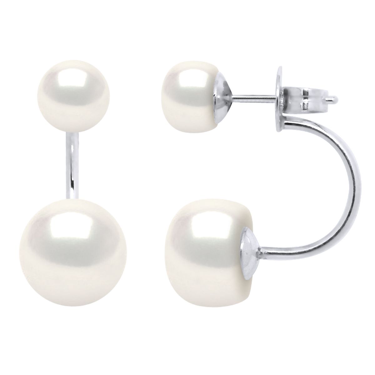 Doppel-Ohrstecker mit Süßwasserperlen