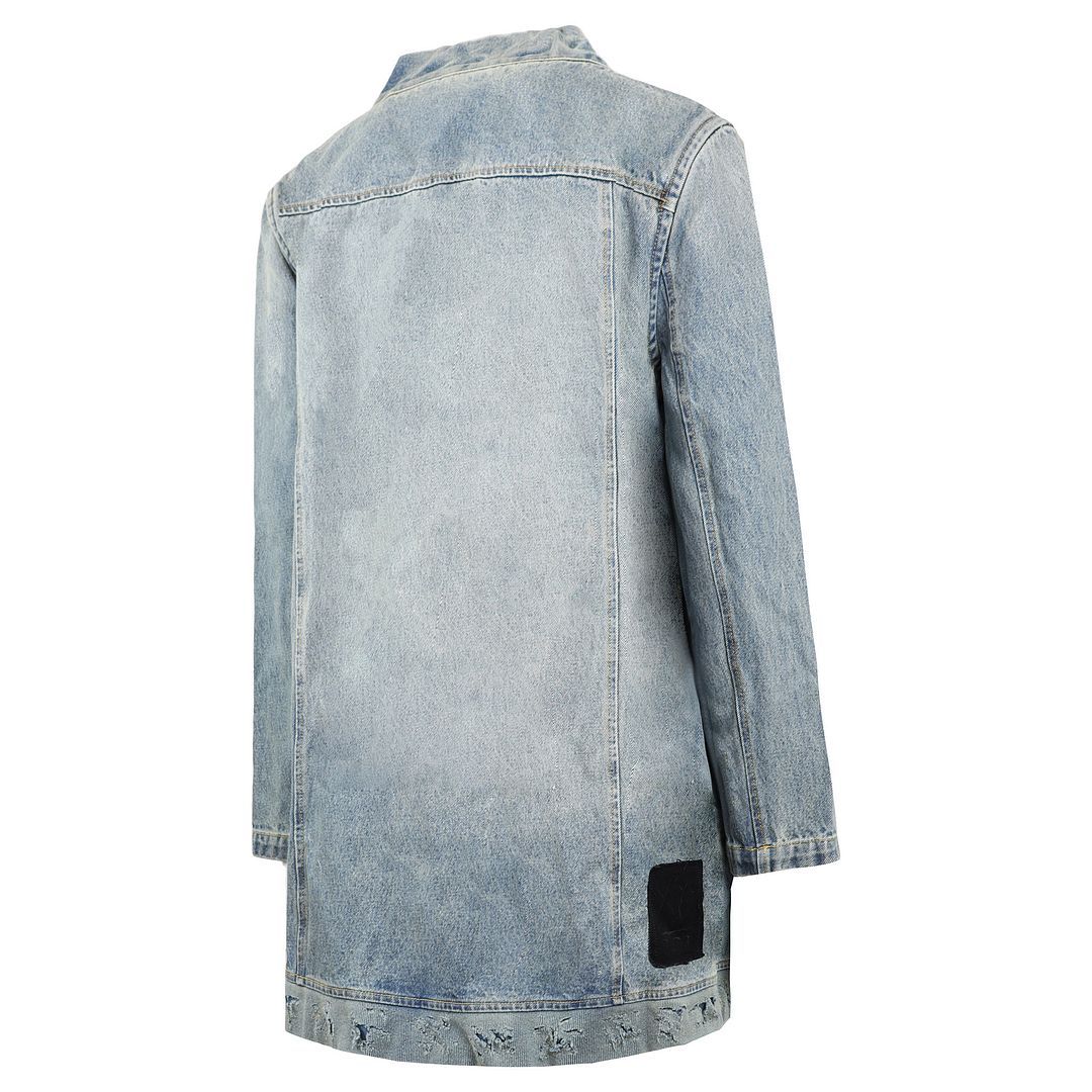 Oversize-Kimono aus gebleichtem Denim