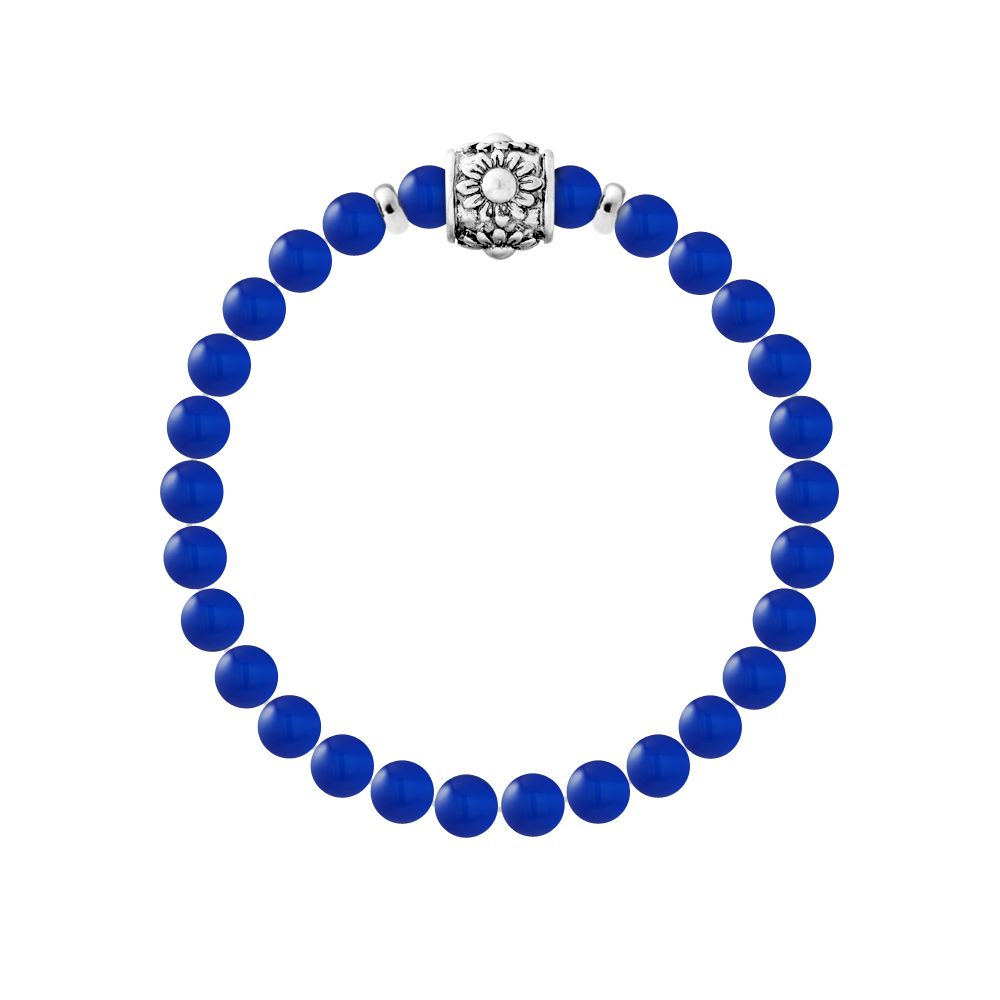 Lavastein Perlenarmband Sterlingsilber
